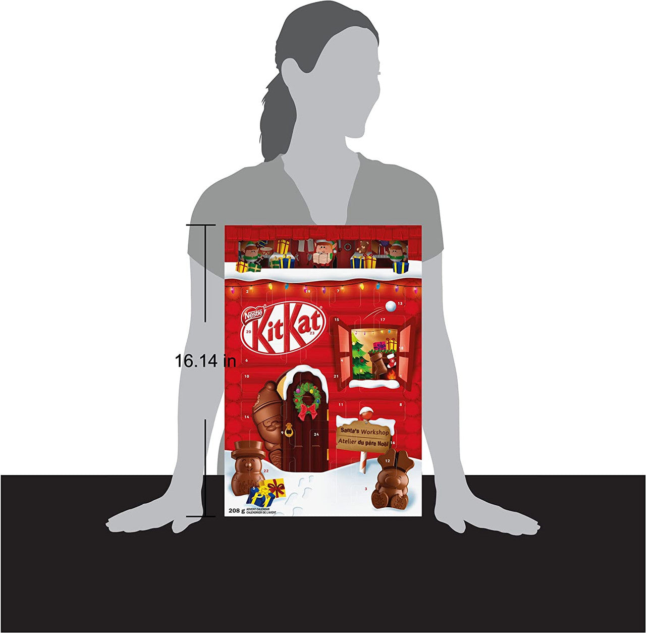 Nestle Kit Kat Christmas Holiday Chocolate Advent Calendar, 208g/7.3 oz. Box {Imported from Canada}
